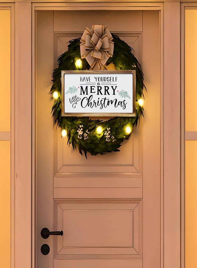 MACVAD Merry Christmas Sign with Solid Wood Framed, 16 x 8 Inchs Wooden Sign for Christmas Decorations Indoor and Outdoor Use - Image 5